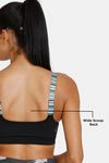 Zelocity High Impact Quick Dry Front Opening Multicolor Strap Sports Bra - Jet Black — thumbnail 9